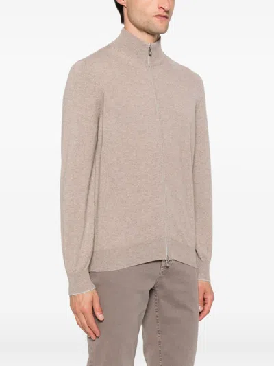 Brunello Cucinelli Zipper Cardigan High Collar