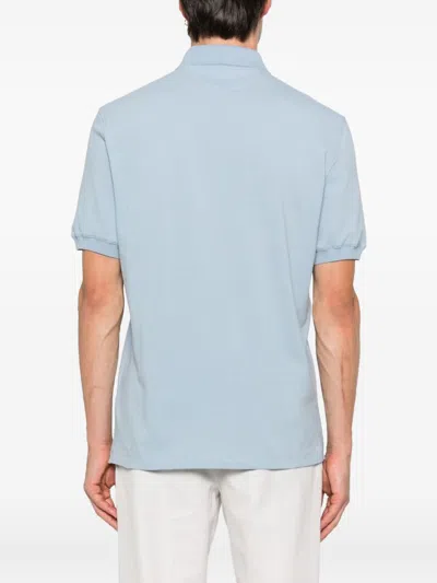 Brunello Cucinelli Polo Shirt With Soft Collar In Blue