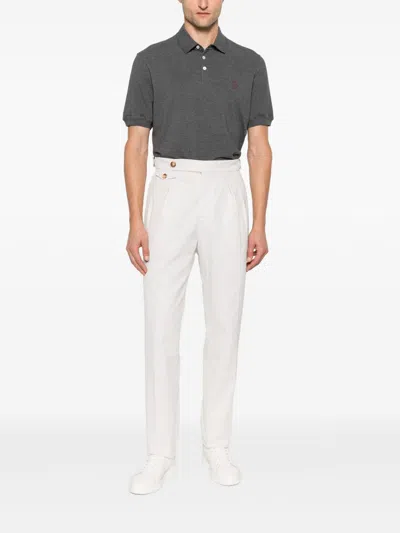 Brunello Cucinelli Men Logo Cotton Polo Shirt