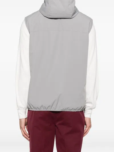 Brunello Cucinelli Light Grey Nylon Vest In Gray