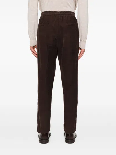 Brunello Cucinelli Corduroy Trousers With Back And Side Pockets In Brown