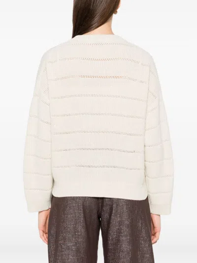 Brunello Cucinelli Women Cashmere And Wool Jumper In White
