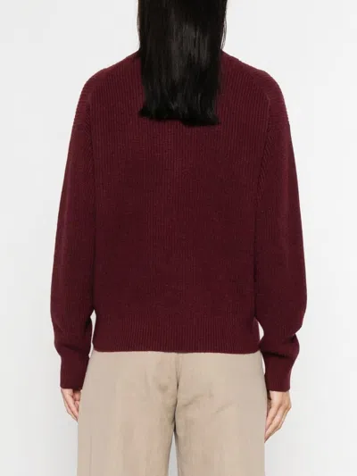 Brunello Cucinelli Cashmere Turtleneck Sweater Chest Pocket In Burgundy