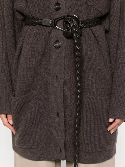 Brunello Cucinelli Women Cashmere V-necked Cardigan In Brown