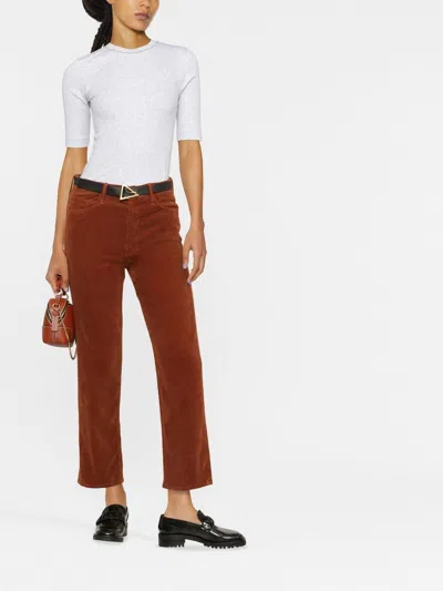 Brunello Cucinelli Ribbed Cotton T-shirt Keyhole Back In Gray