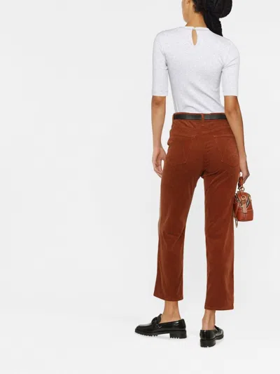 Brunello Cucinelli Ribbed Cotton T-shirt Keyhole Back In Gray