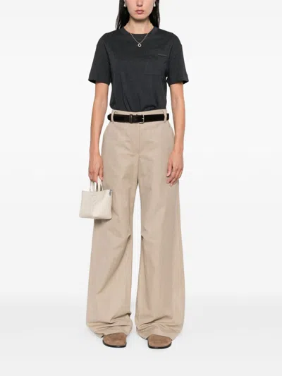 Brunello Cucinelli Cotton Crew Neck T-shirt With Patch Pocket In Gray