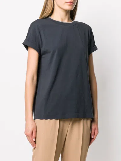 Brunello Cucinelli Women Cotton T-shirt In Blue