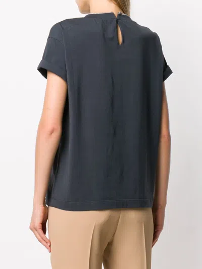 Brunello Cucinelli Women Cotton T-shirt In Blue