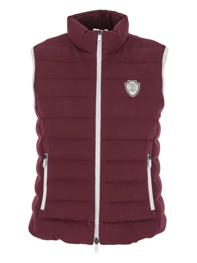 Brunello Cucinelli Logo Quilted High Collar Sleeveless Jacket