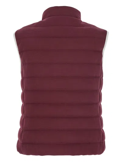 Brunello Cucinelli Logo Quilted High Collar Sleeveless Jacket