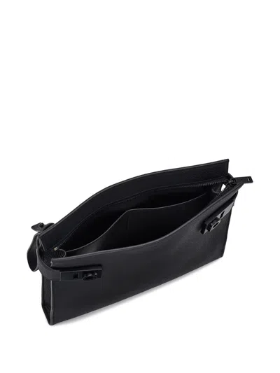 Ferragamo Black Pouch With Gancini Buckles