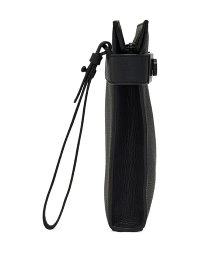 Ferragamo Black Pouch With Gancini Buckles
