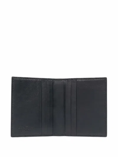 Ferragamo Gancini Bi Fold Deep Oceano Wallet In Blue