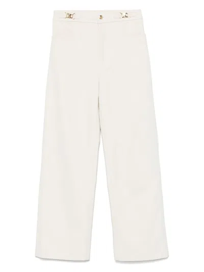 Celine Women Cotton Trousers In White