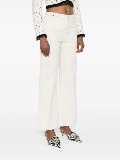 Celine Women Cotton Trousers In White