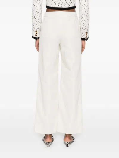 Celine Women Cotton Trousers In White