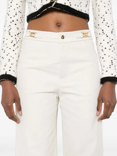 Celine Women Cotton Trousers In White