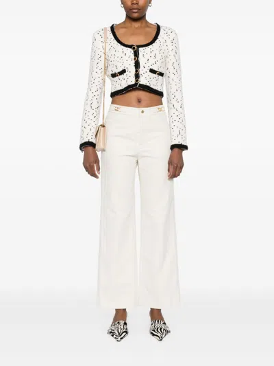 Celine Women Cotton Trousers In White