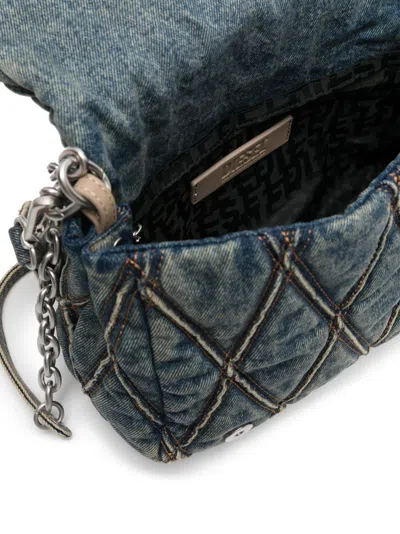 Diesel Women Charm Medium Denim Shoulder Bag