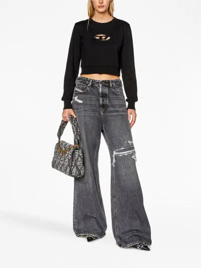 Diesel Cropped Sweatshirt With Distinctive Logo Detail