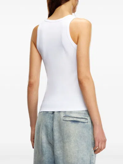 Diesel 't-lins' White Top With Oval D Logo On The Front