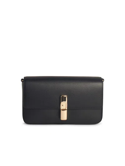Furla Iride Clasp-fastening Leather Shoulder Bag In Black