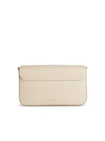 Furla 'iris' Small Cream Leather Crossbody Bag