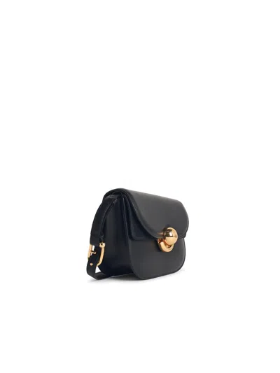 Furla Sfera Black Smooth Leather Shoulder Bag In Black