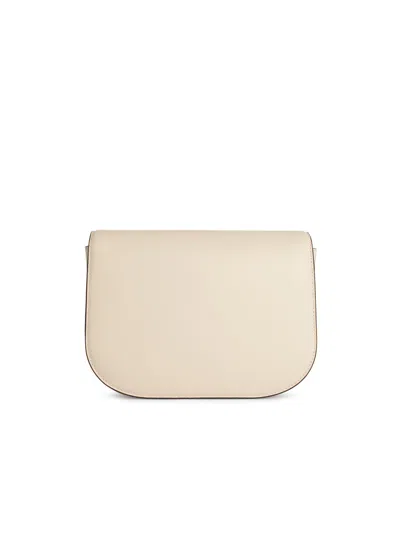 Furla Structured Cream Bag With Gold-tone Clasp