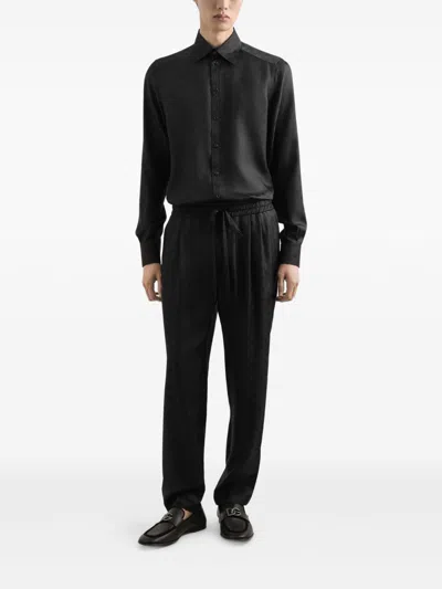 Dolce & Gabbana Pointed Collar Long Sleeves Subtle Pattern