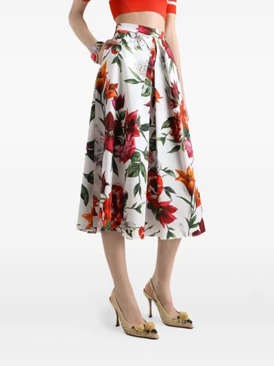 Dolce & Gabbana Women Anemoni Print Cotton Midi Skirt