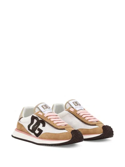 Dolce & Gabbana White Calf Leather Sneakers. Brown Calf Leather Sneakers