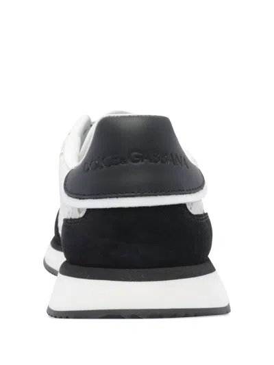 Dolce & Gabbana Black And White Low Top With Lace Details And Dg Patch On The Side