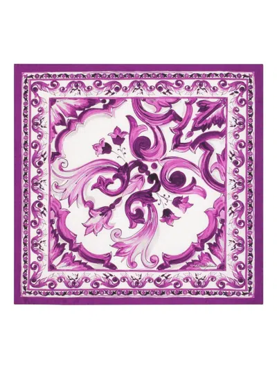 Dolce & Gabbana Majolica-print 50x50 Silk Twill Foulard