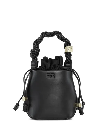 Ganni Mini Bou Bucket Bag In Black