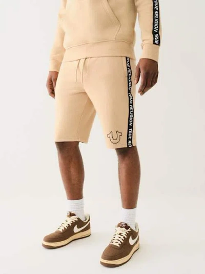 True Religion Men's Silicone Logo Taping Sweat Short