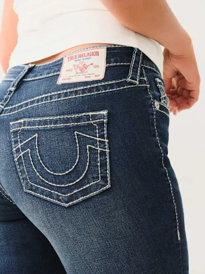 True Religion Women's Jennie Mid Rise Big T Curvy Skinny Jean