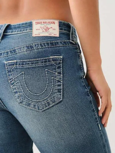 True Religion Women's Jennie Mid Rise Big T Skinny Jean