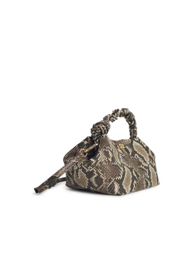 Ganni Bou Small Python-effect Leather Top Handle Bag In Multi