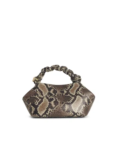 Ganni Bou Small Python-effect Leather Top Handle Bag In Multi