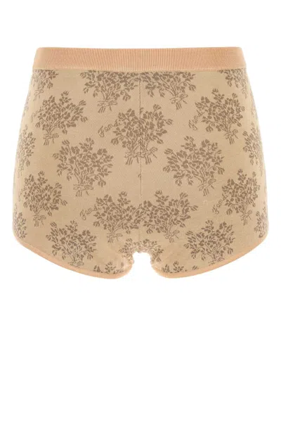 Fendi Viscose Shorts With Embroidered Floral Pattern
