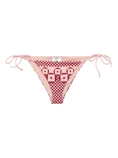 Fendi Geometric Pattern Low-rise Tie-side Swimsuit In Pattern