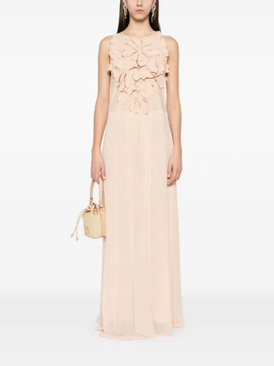 Forte Forte Embroidered Cotton Dress In Neutral