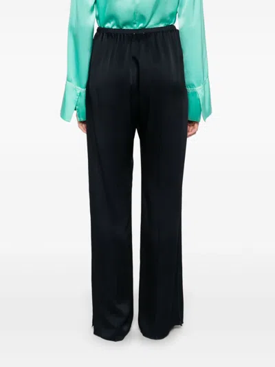 Forte Forte Dark Blue Straight Leg Trousers In Black