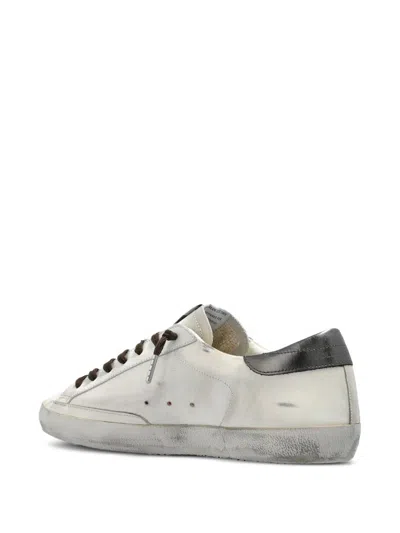 Golden Goose Super-star Sneakers With Lizard Effect Star And Grey Heel Tab
