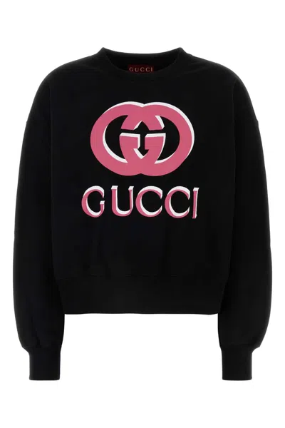 Gucci Women Black Cotton Sweatshirt