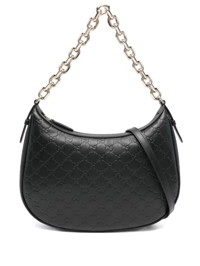 Gucci Gg Emblem Shoulder Bag In Black