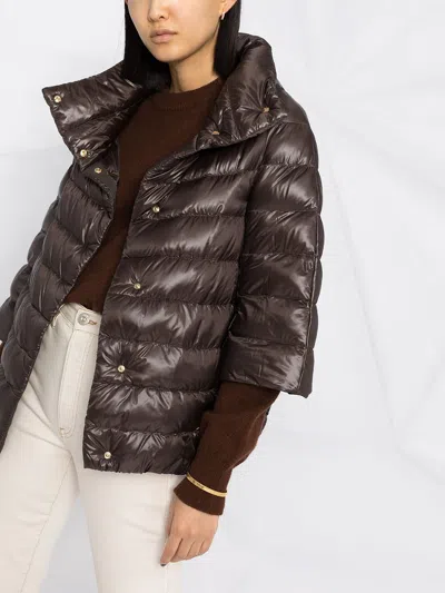 Herno Women Aminta Nylon Cape In Brown