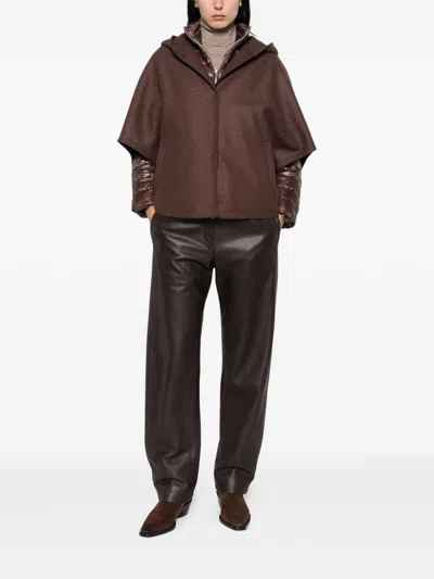 Herno Hooded Quilted Jacket In Brown